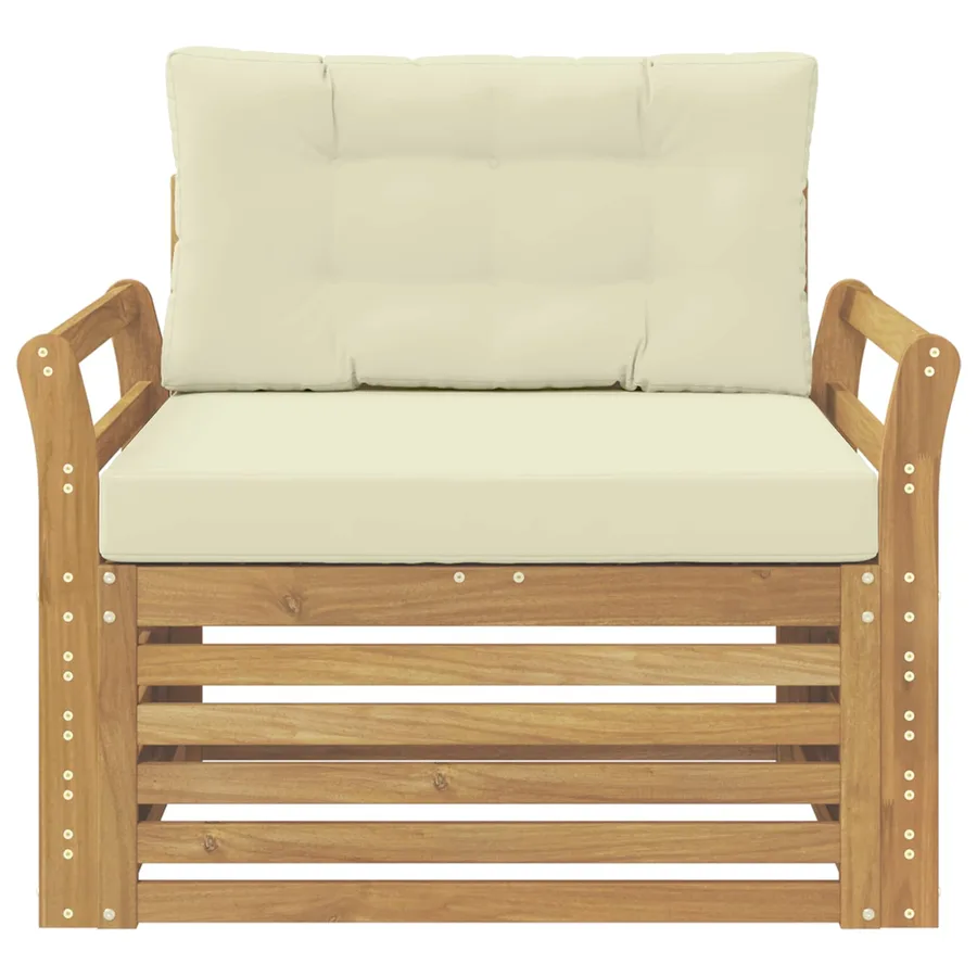 Canapé d’extérieur Polyester Blanc - 3