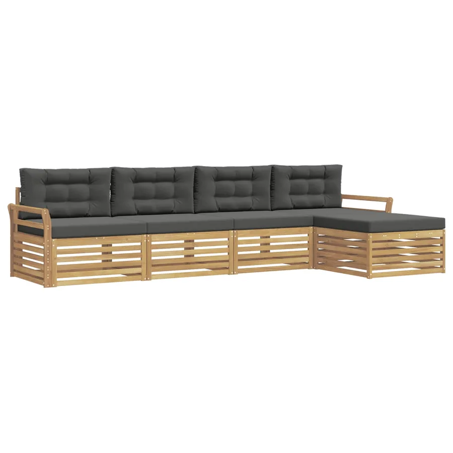 Ensemble de canapés d'extérieur 5 pc Blanc et anthracite - 2