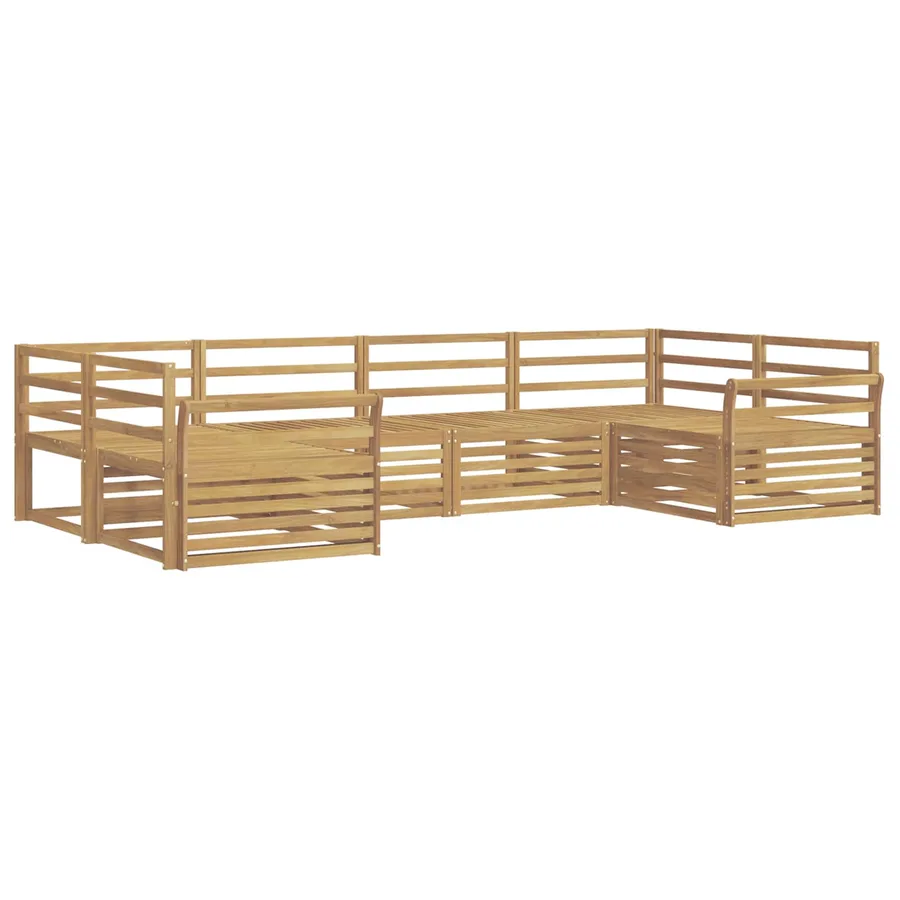 Ensemble de canapés d'extérieur 6 pc Blanc Bois d'Acacia Massif - 2