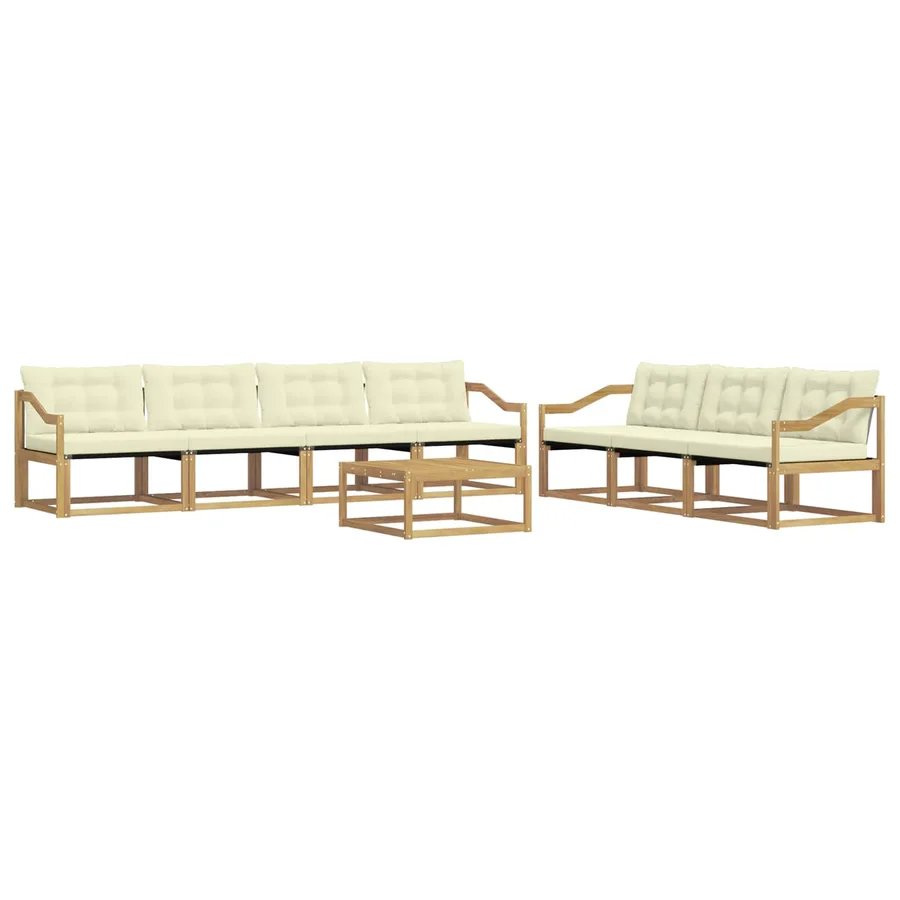 Ensemble de canapés d'extérieur 8 pcs Blanc et crème - 2