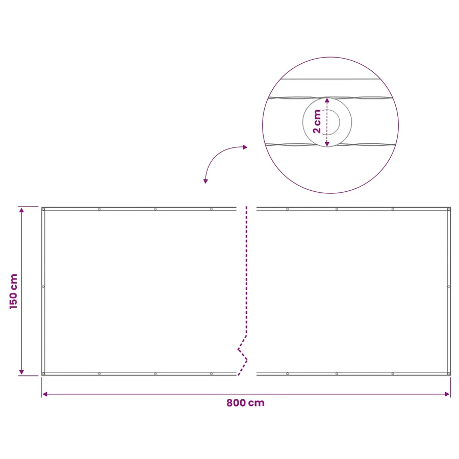 Écran de confidentialité pour balcon 150 x 800 cm - 8