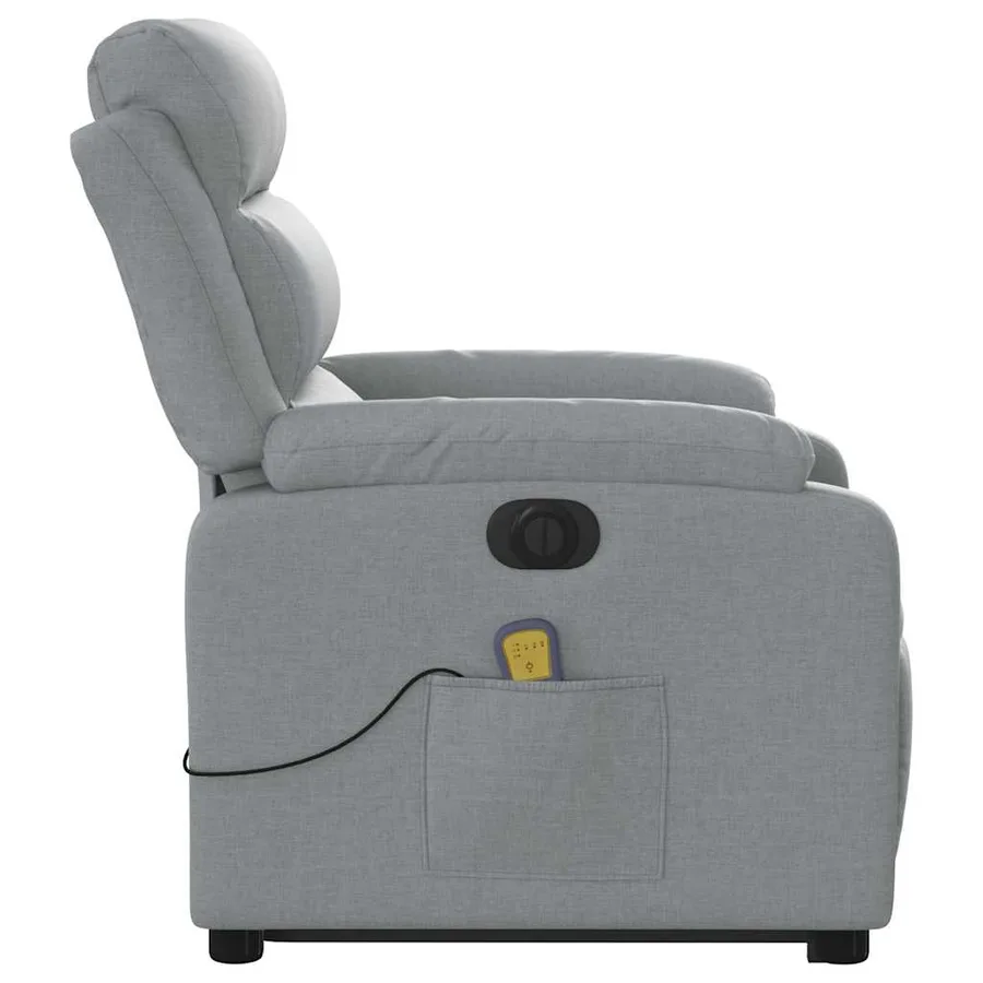 Fauteuil inclinable de massage électrique Gris clair Tissu - 10
