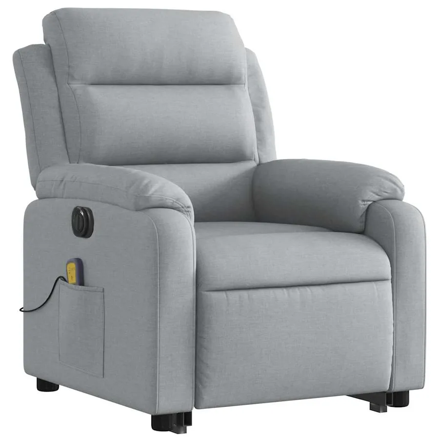 Fauteuil inclinable de massage électrique Gris clair Tissu - 4