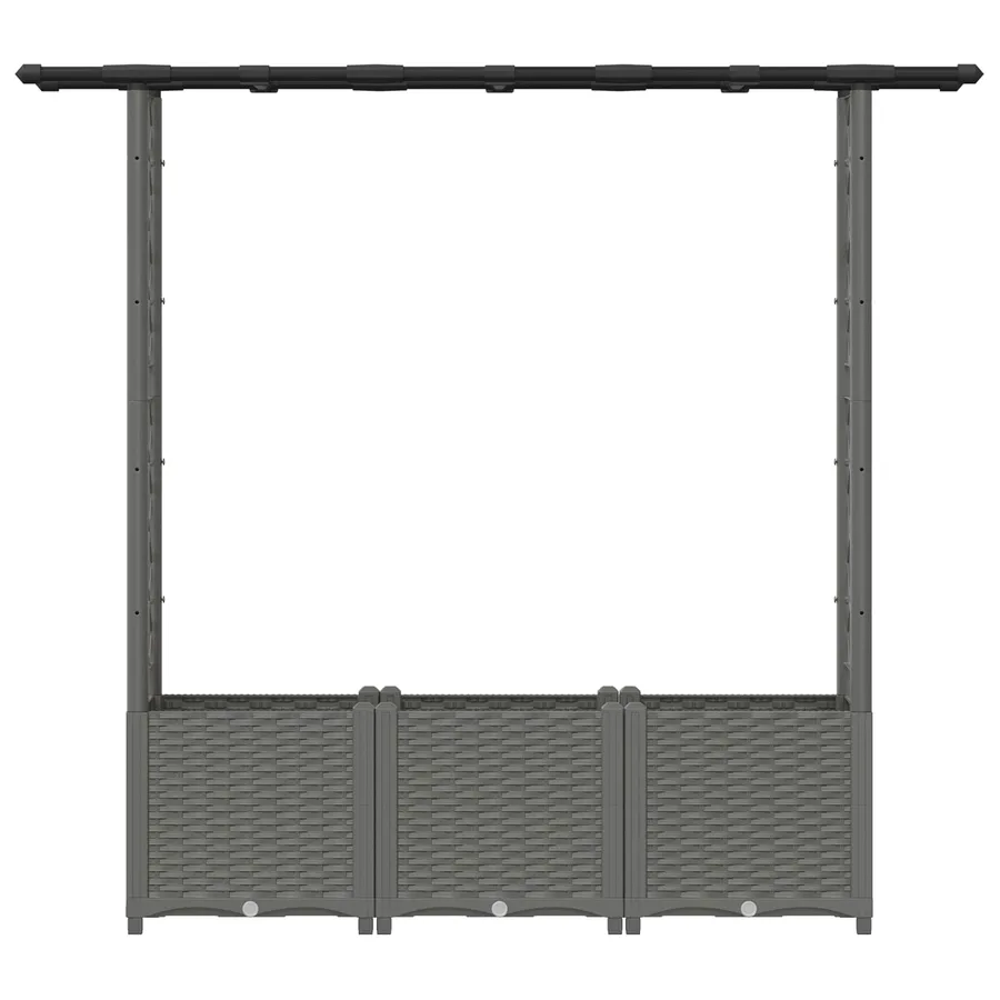 Lit Élevé avec Treillis et Toit Gris clair 162,5 x 40 x 136 cm - 4