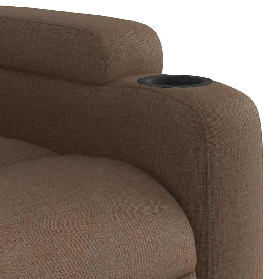 Fauteuil inclinable électrique marron tissu - 12