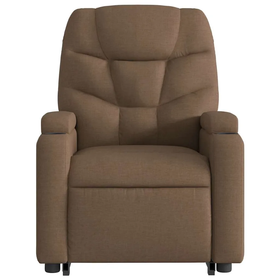 Fauteuil inclinable électrique marron tissu - 9