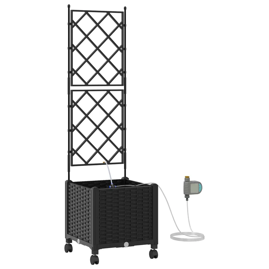 Porte-plante de jardin avec irrigation et roues Noir PP - 2