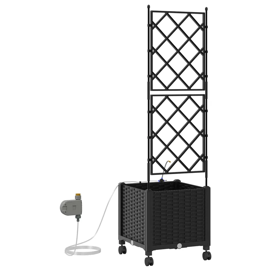 Porte-plante de jardin avec irrigation et roues Noir PP - 4