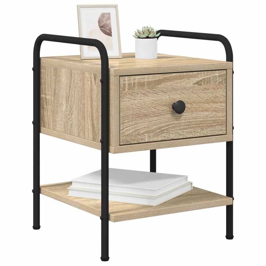 Table de chevet 2 pc Chêne Sonoma Bois d'ingénierie - 3