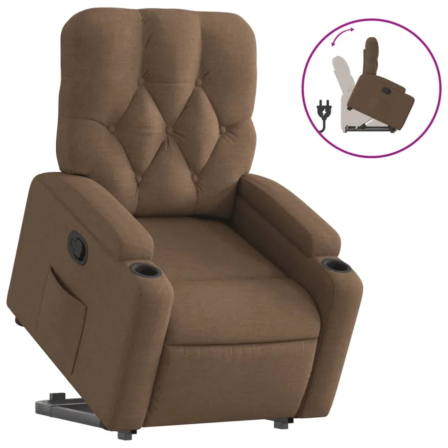 Fauteuil inclinable Marron Tissu - 2