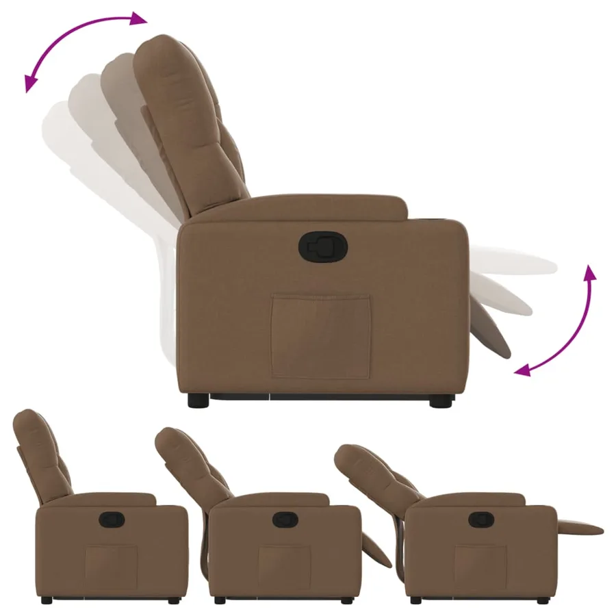 Fauteuil inclinable Marron Tissu - 7