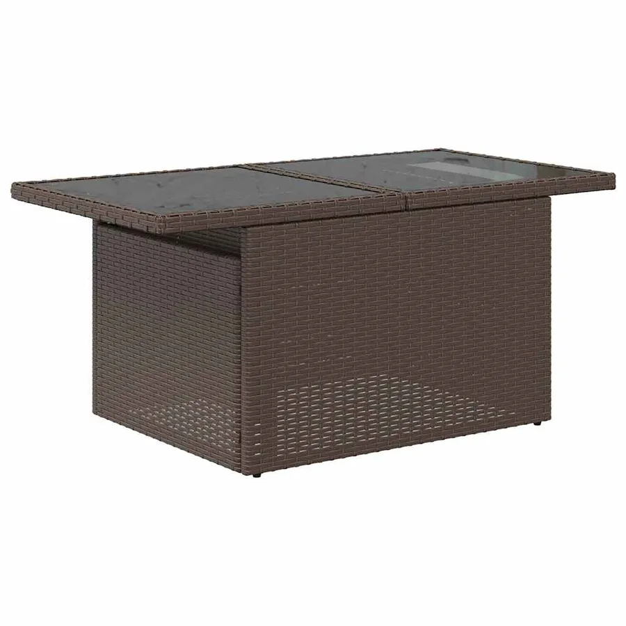 Ensemble de canapé de jardin 6 pcs Marron Poly rotin - 5