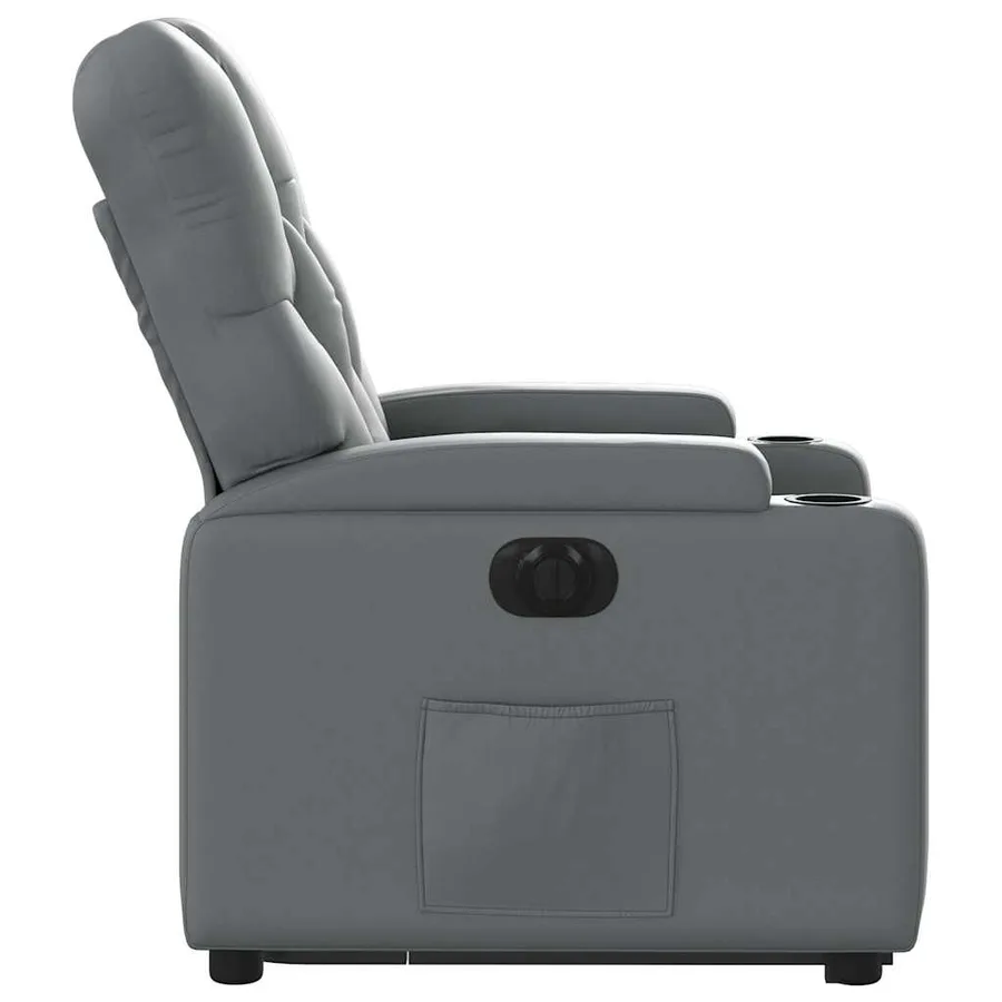Fauteuil inclinable électrique gris similicuir - 10