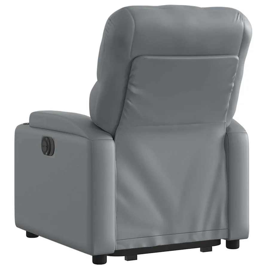 Fauteuil inclinable électrique gris similicuir - 5