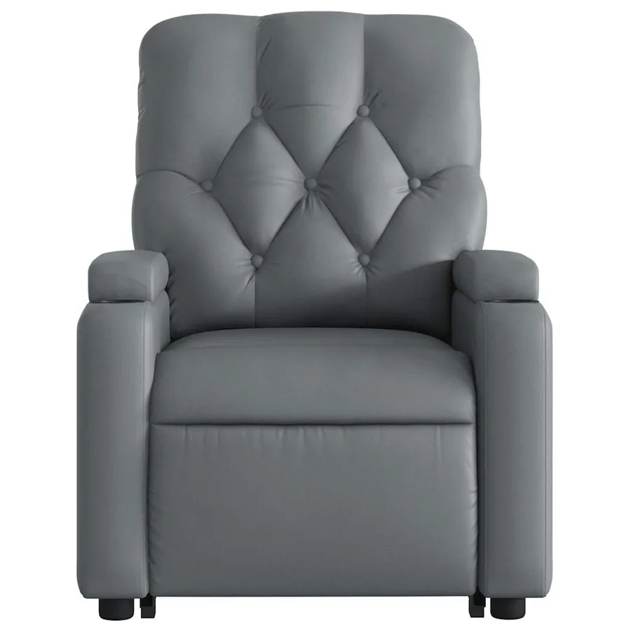 Fauteuil inclinable électrique gris similicuir - 9