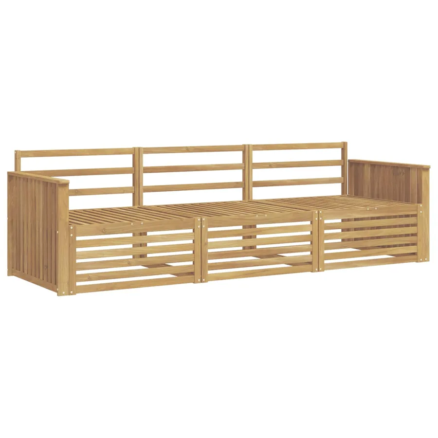 Ensemble de canapés d'extérieur 3 pc Blanc Bois d'Acacia Massif - 2