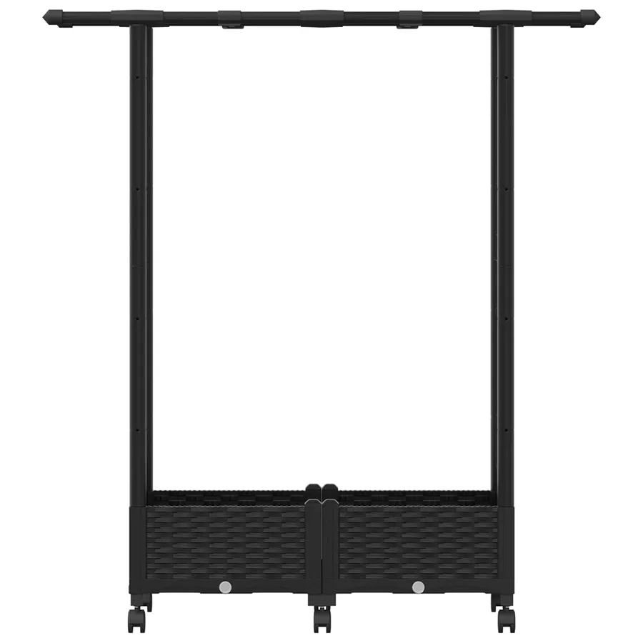 Lit Élevé avec Treillis et Toit Noir 122,5 x 40 x 127 cm PP - 4