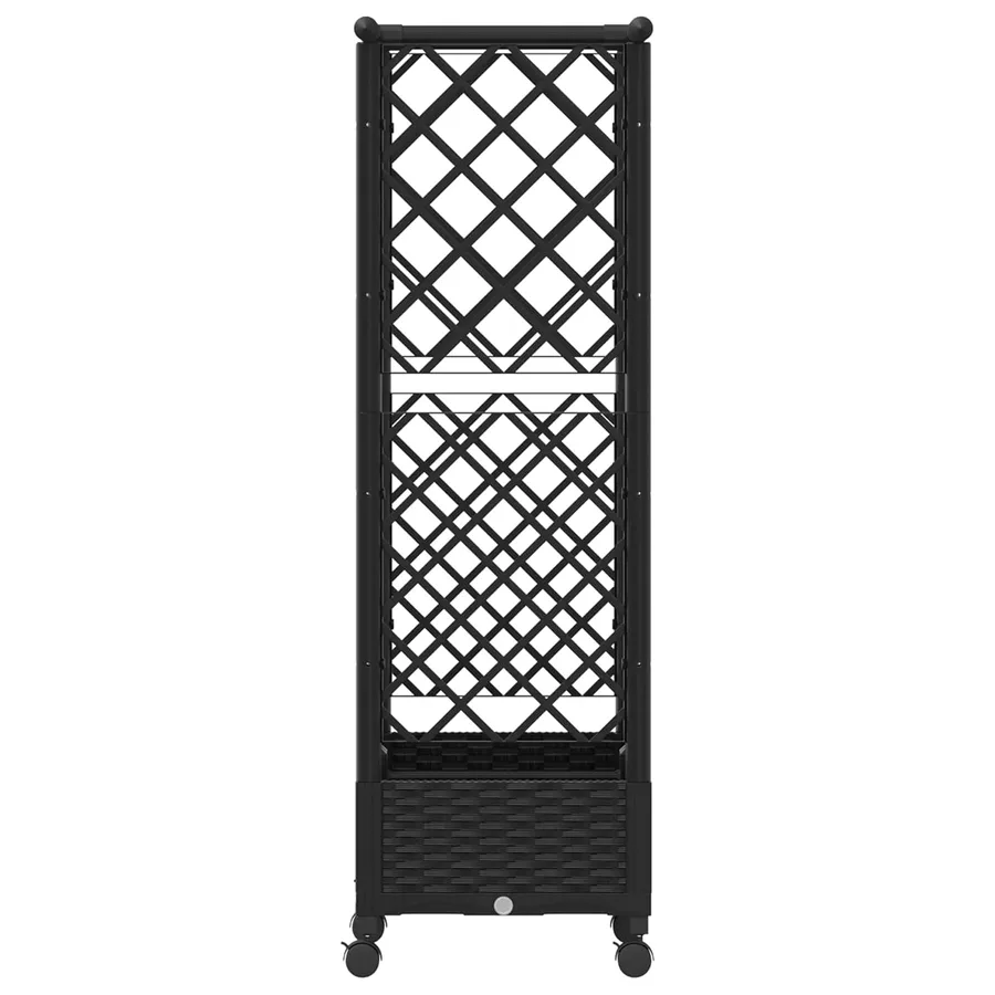 Lit Élevé avec Treillis et Toit Noir 122,5 x 40 x 127 cm PP - 5