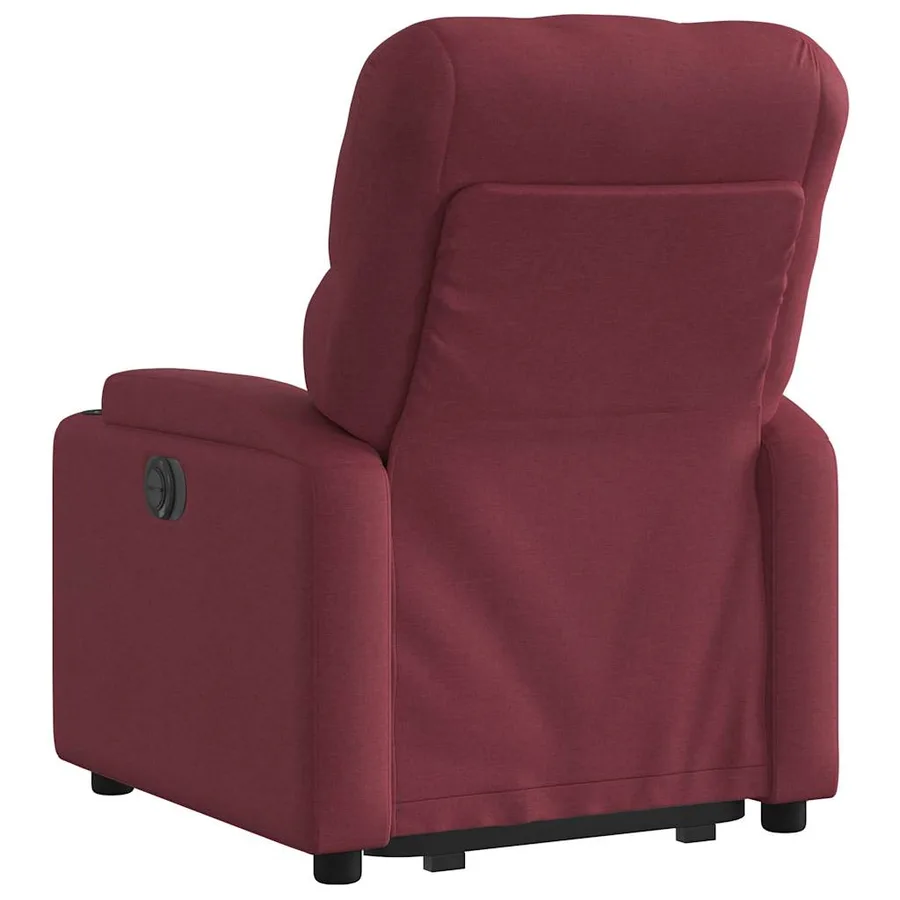 Fauteuil inclinable électrique rouge bordeaux tissu - 5