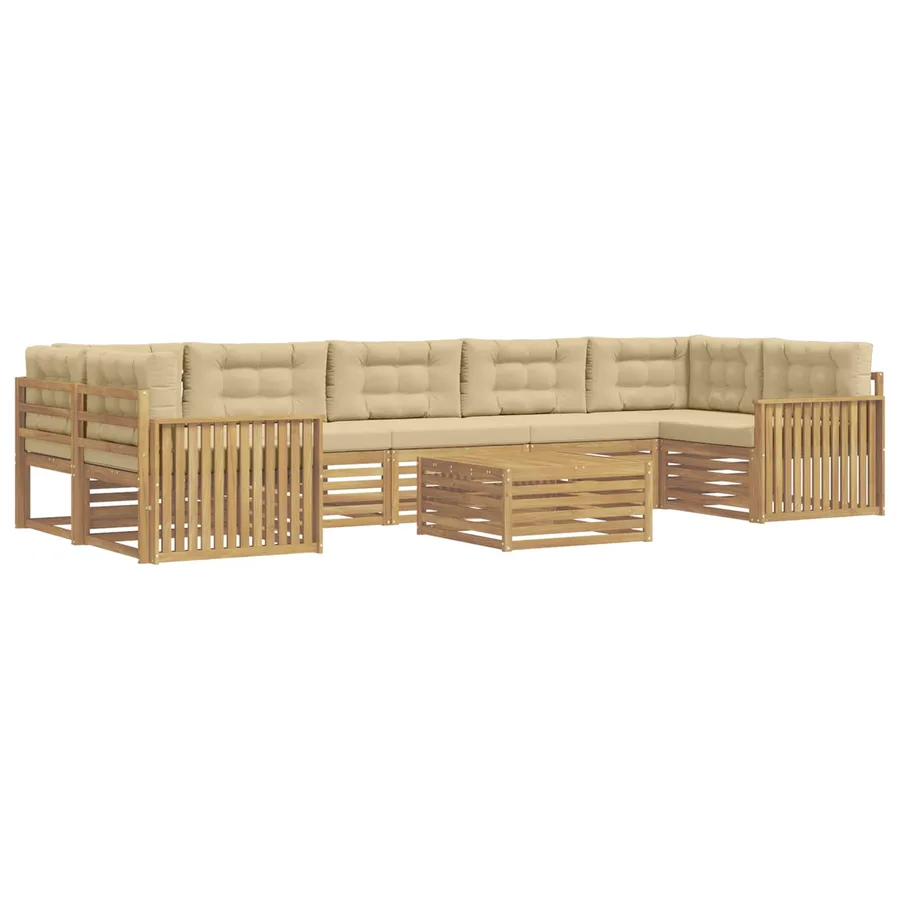 Ensemble de canapés d'extérieur 8 pc Blanc et Beige - 2