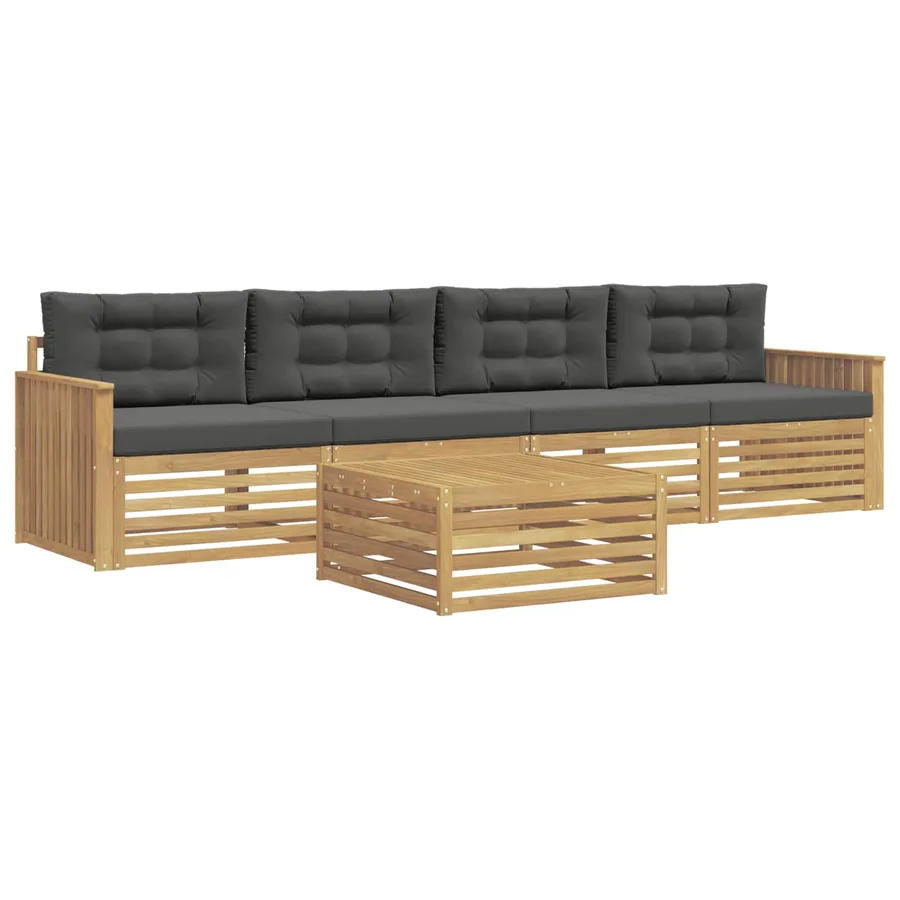 Ensemble de canapés d'extérieur 5 pc Blanc et anthracite - 2