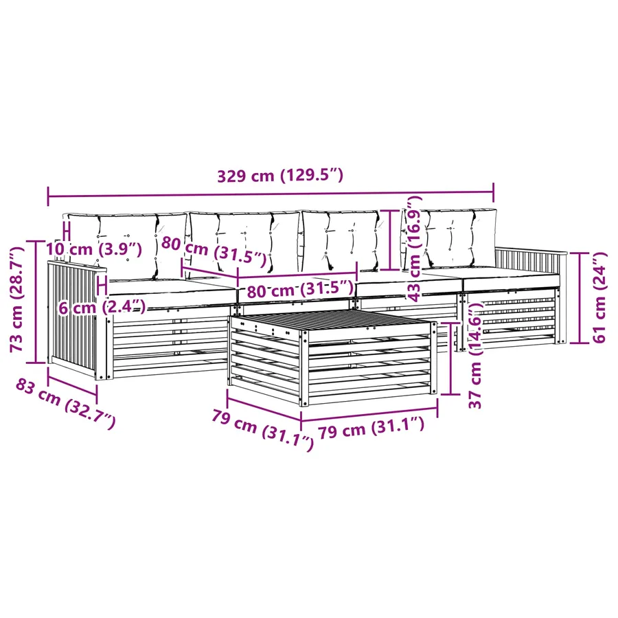Ensemble de canapés d'extérieur 5 pc Blanc et anthracite - 6
