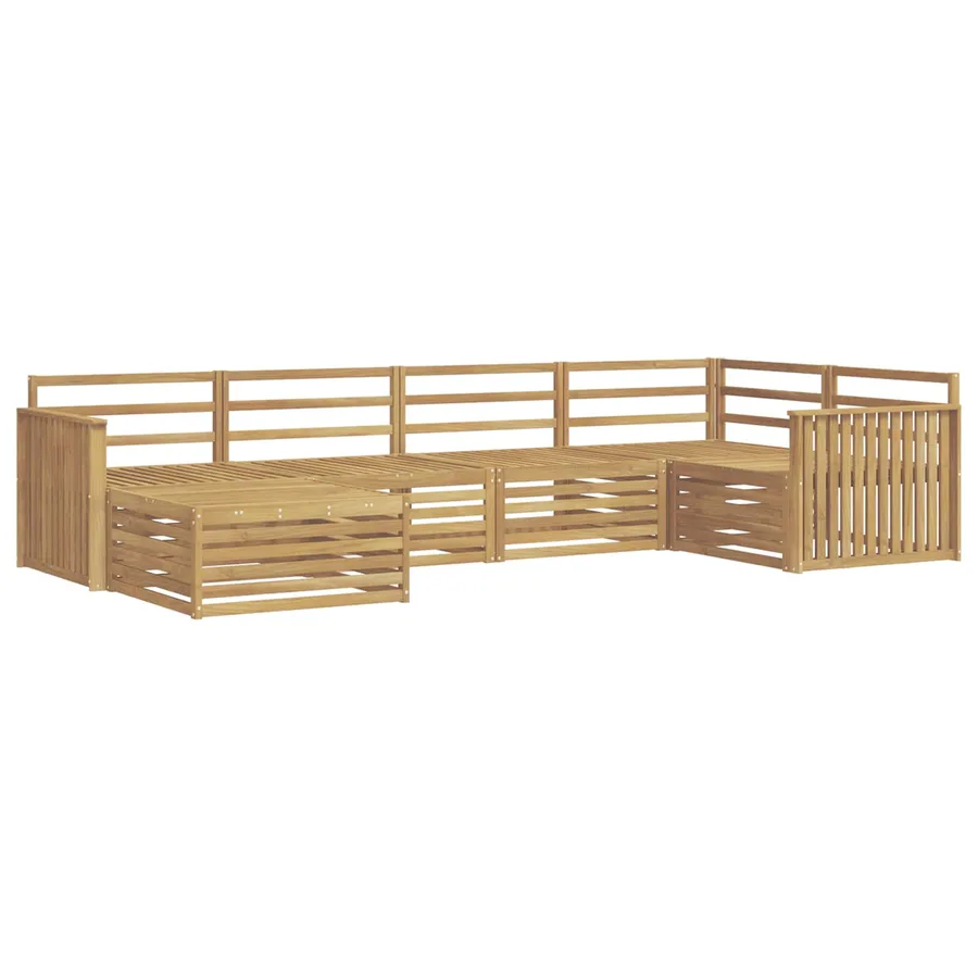 Ensemble de canapés d'extérieur 6 pc Blanc Bois d'Acacia Massif - 2