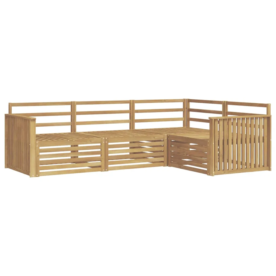 Ensemble de canapés d'extérieur 4 pc Blanc Bois d'Acacia Massif - 2