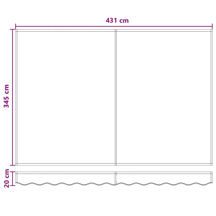 Auvent rétractable manuel Taupe 4,5 × 3,5 m - 8