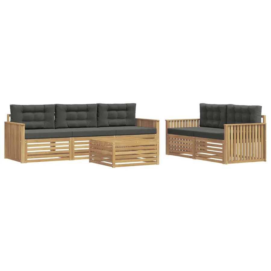 Ensemble de canapés d'extérieur 6 pc Blanc et anthracite - 2