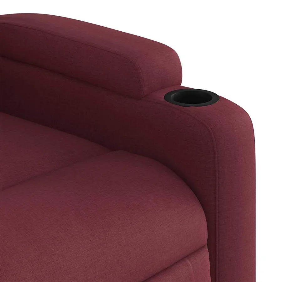 Fauteuil inclinable de massage électrique Rouge bordeaux Tissu - 12