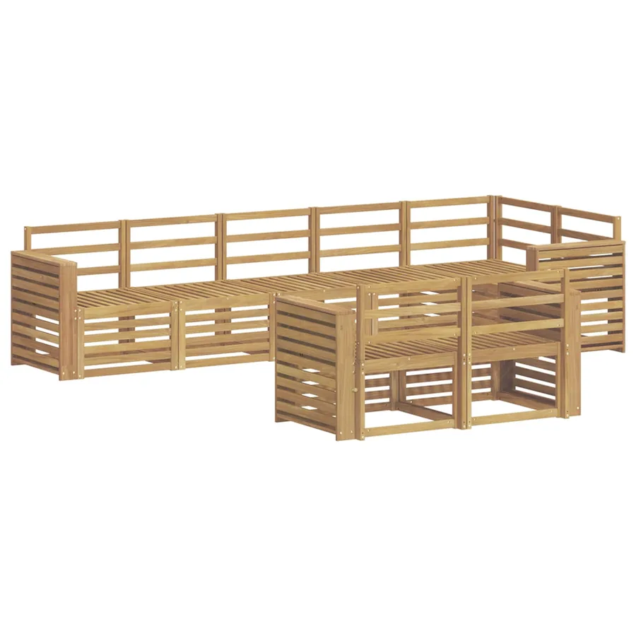 Ensemble de canapés d'extérieur 8 pcs Blanc 310 x 132,5 x 73 cm - 2