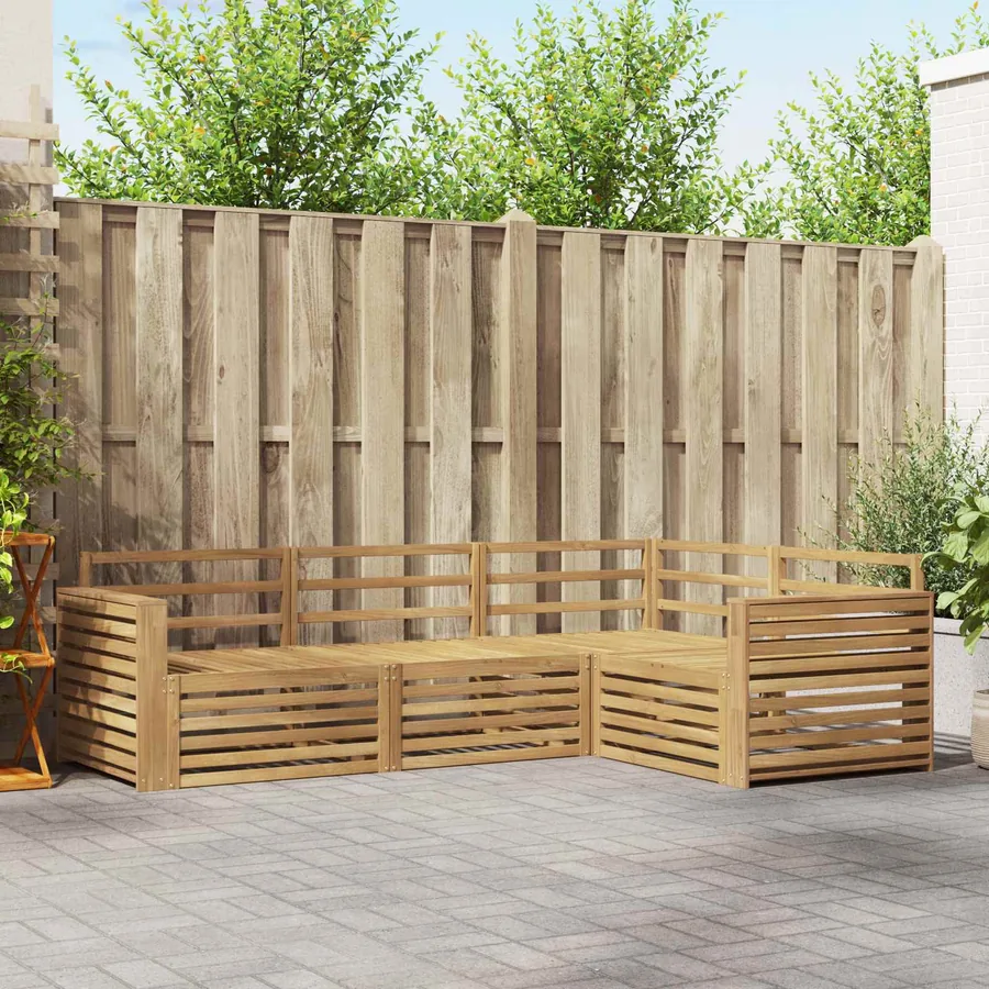 Ensemble de canapés d'extérieur 4 pc Blanc Bois d'Acacia Massif