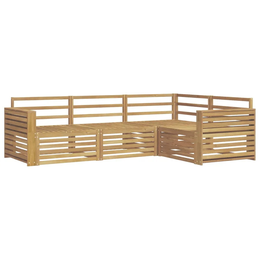 Ensemble de canapés d'extérieur 4 pc Blanc Bois d'Acacia Massif - 2