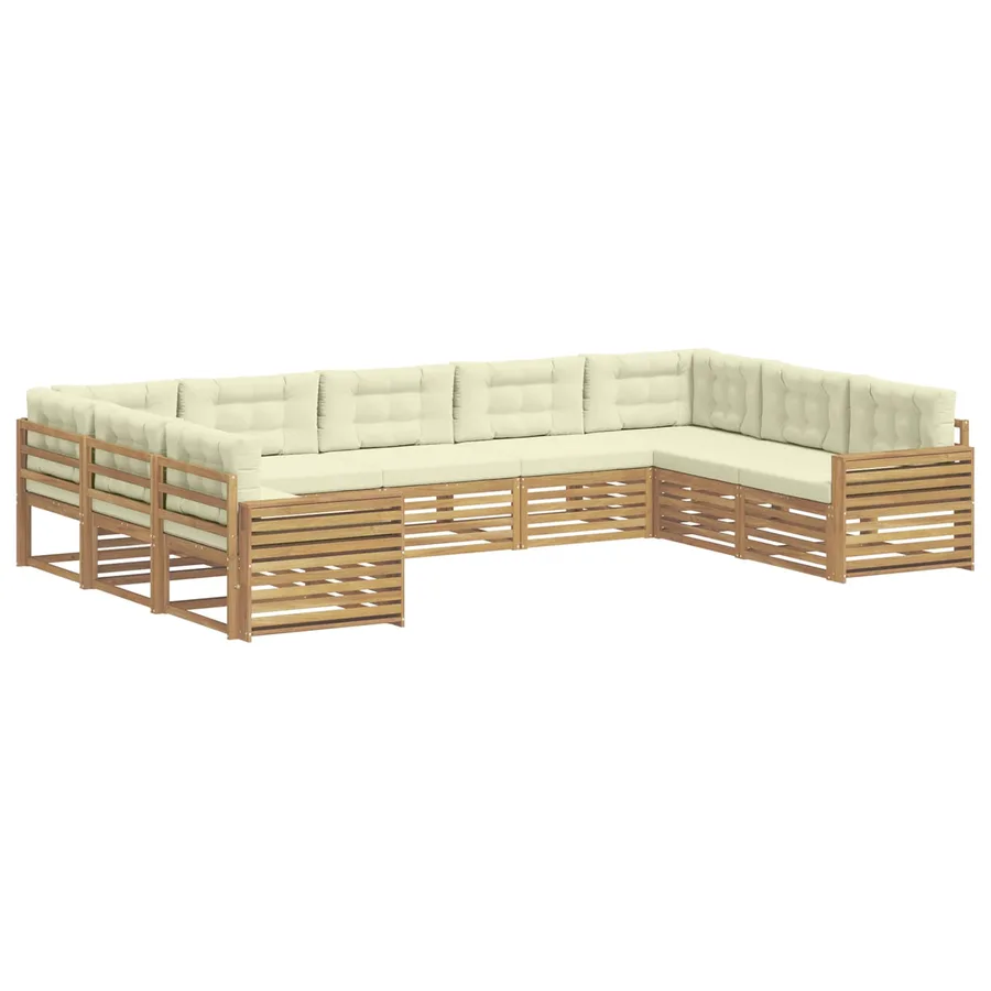 Ensemble de canapés d'extérieur 9 pc Blanc et crème - 2