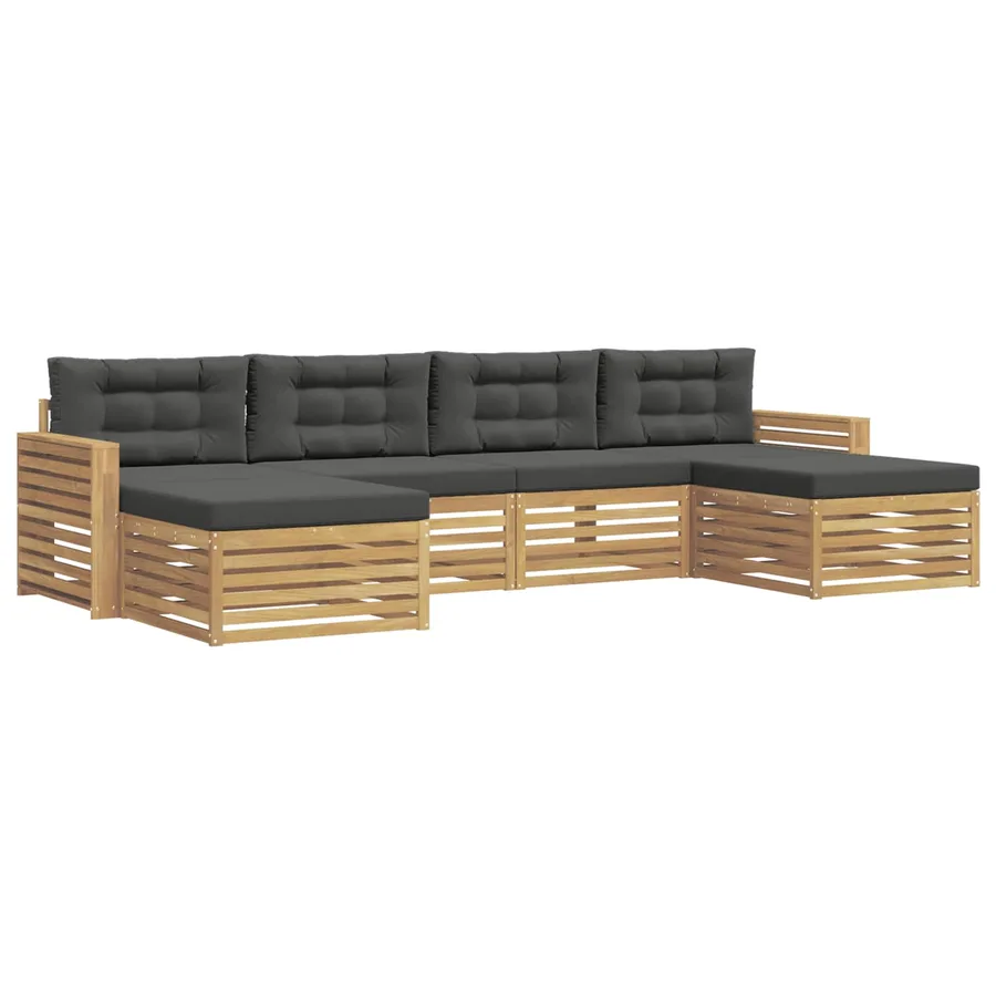 Ensemble de canapés d'extérieur 6 pc Blanc et anthracite - 2