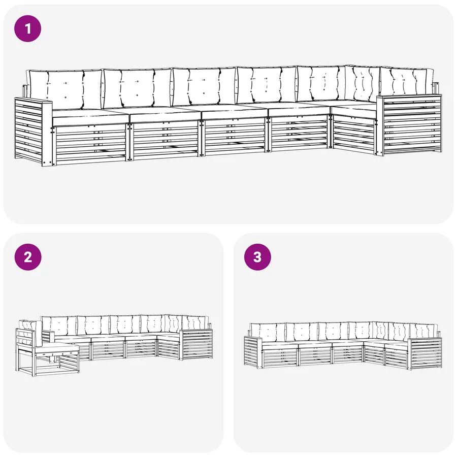 Ensemble de canapés d'extérieur 6 pc Blanc et anthracite - 7