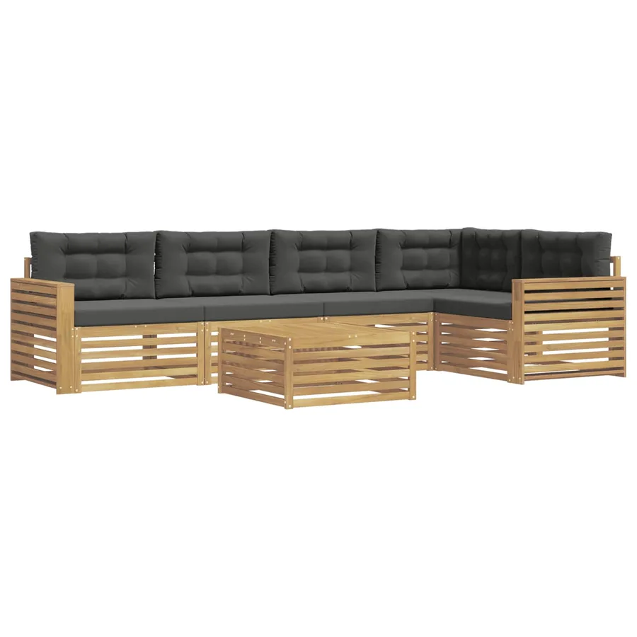 Ensemble de canapés d'extérieur 6 pc Blanc et anthracite - 2