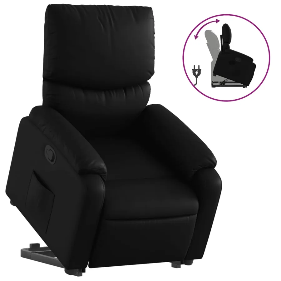 Fauteuil inclinable Noir Similicuir - 2