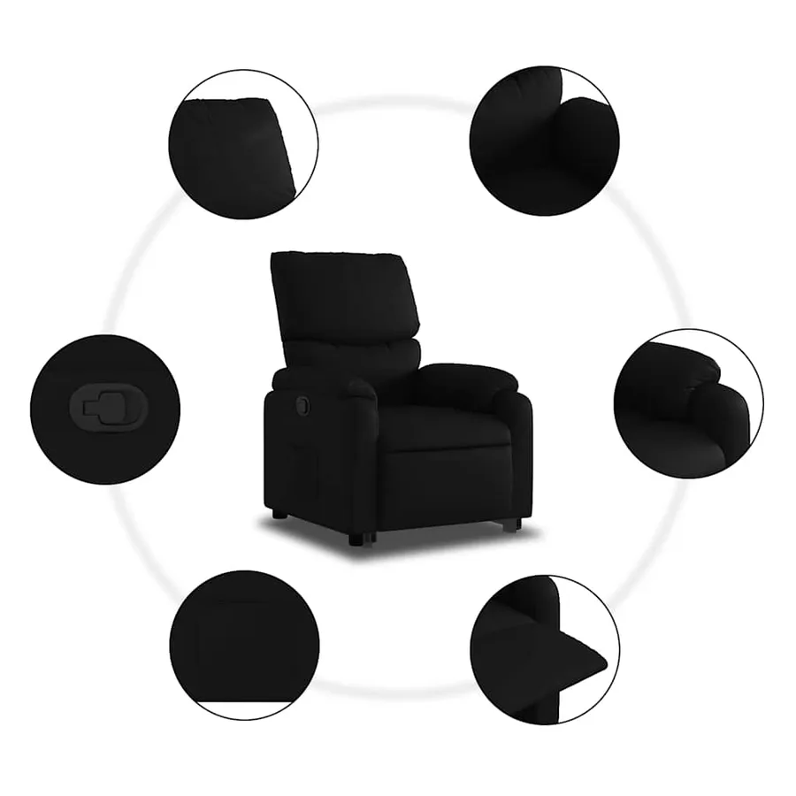 Fauteuil inclinable Noir Similicuir - 8