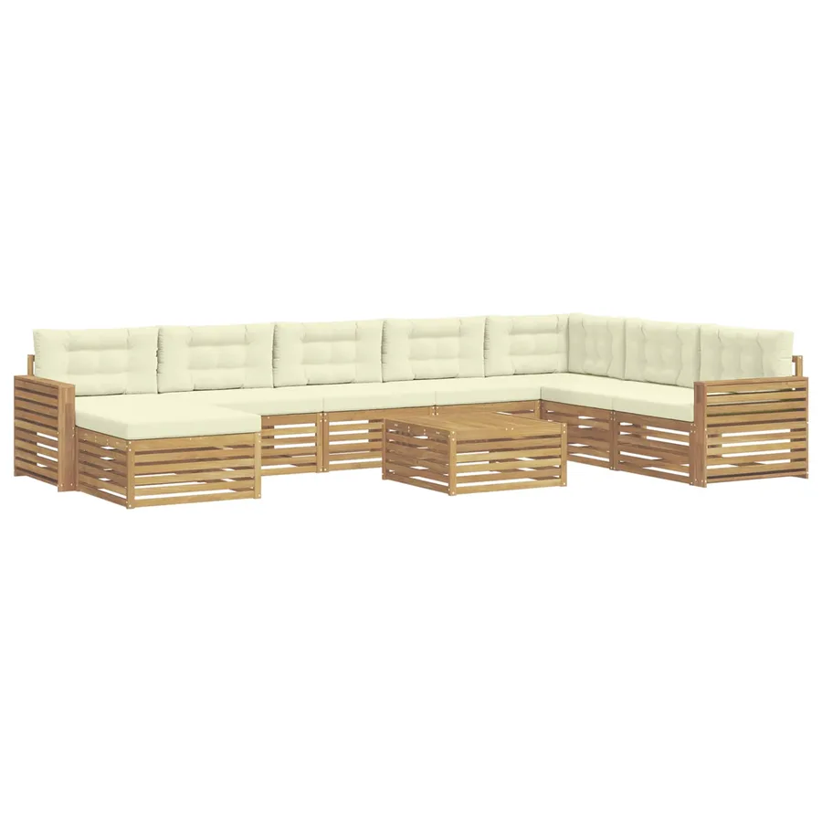 Ensemble de canapés d'extérieur 9 pc Blanc et crème - 2