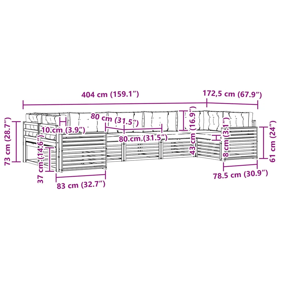Ensemble de canapés d'extérieur 7 pc Blanc et anthracite - 7
