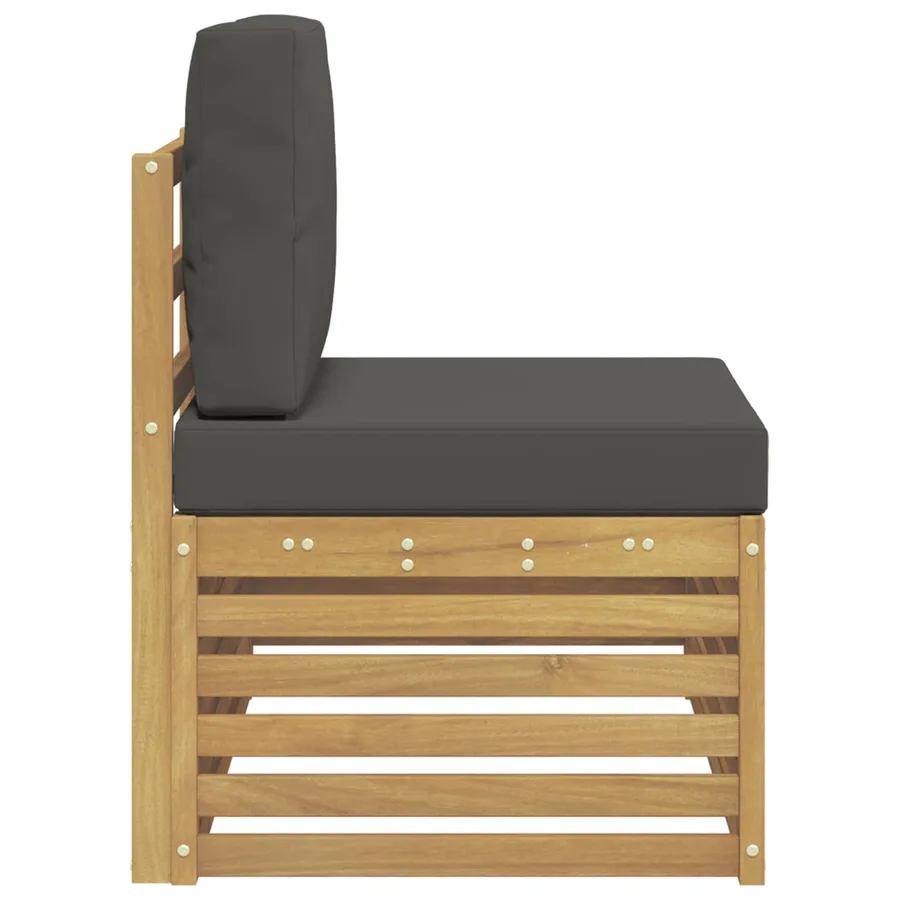 Canapé d'extérieur extrémité avec coussin Blanc 91 x 63 x 73 cm - 4