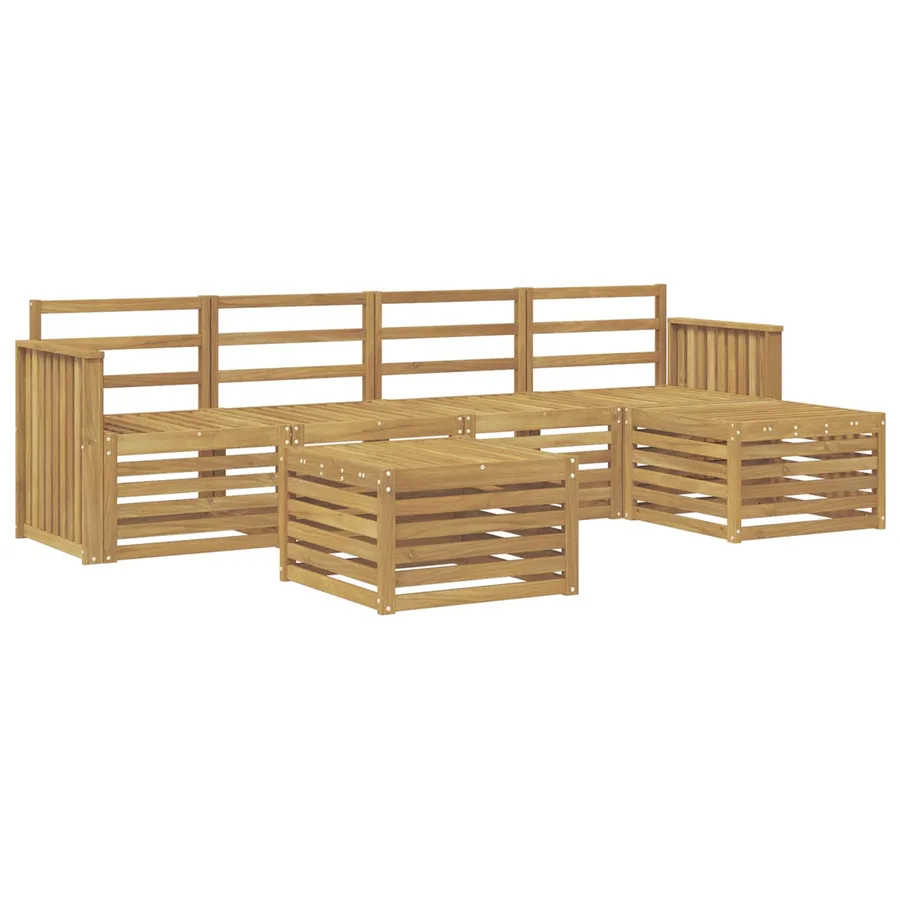Ensemble de canapés d'extérieur 6 pcs Blanc 59 x 59 x 37 cm - 2