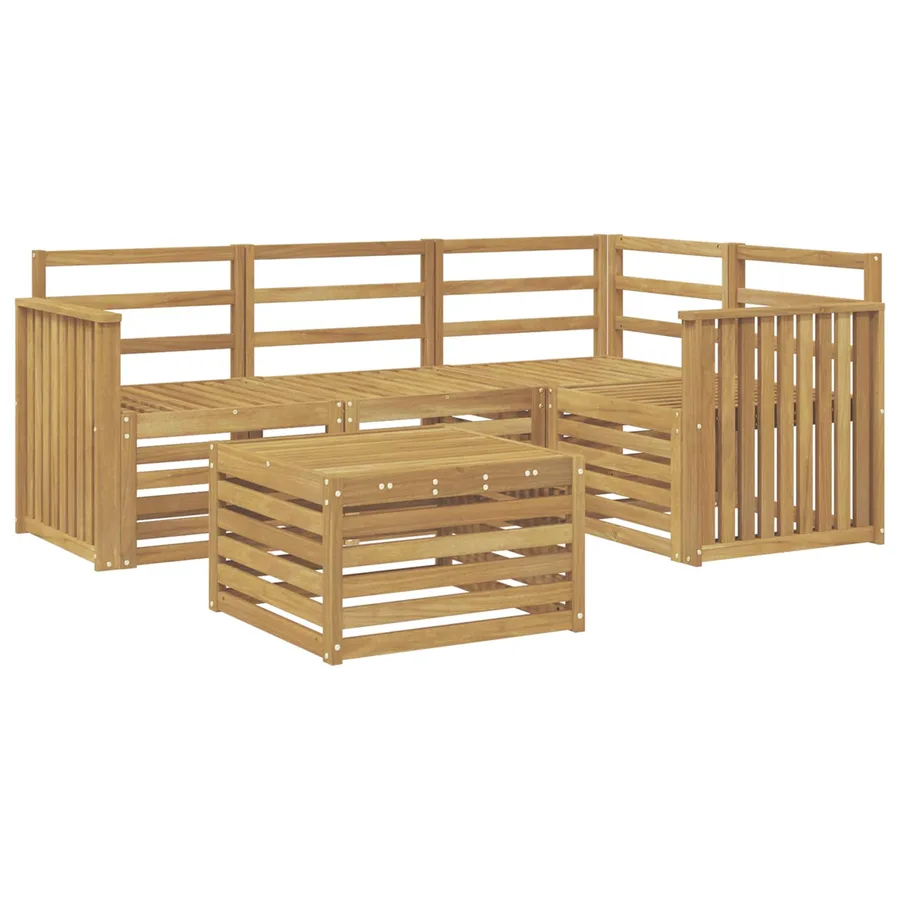 Ensemble de canapés d'extérieur 5 pcs Blanc 59 x 59 x 37 cm - 2