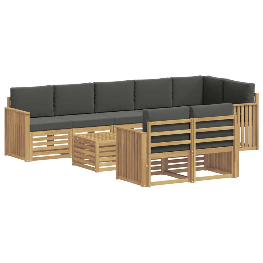 Ensemble de canapés d'extérieur 9 pcs Blanc et anthracite - 2