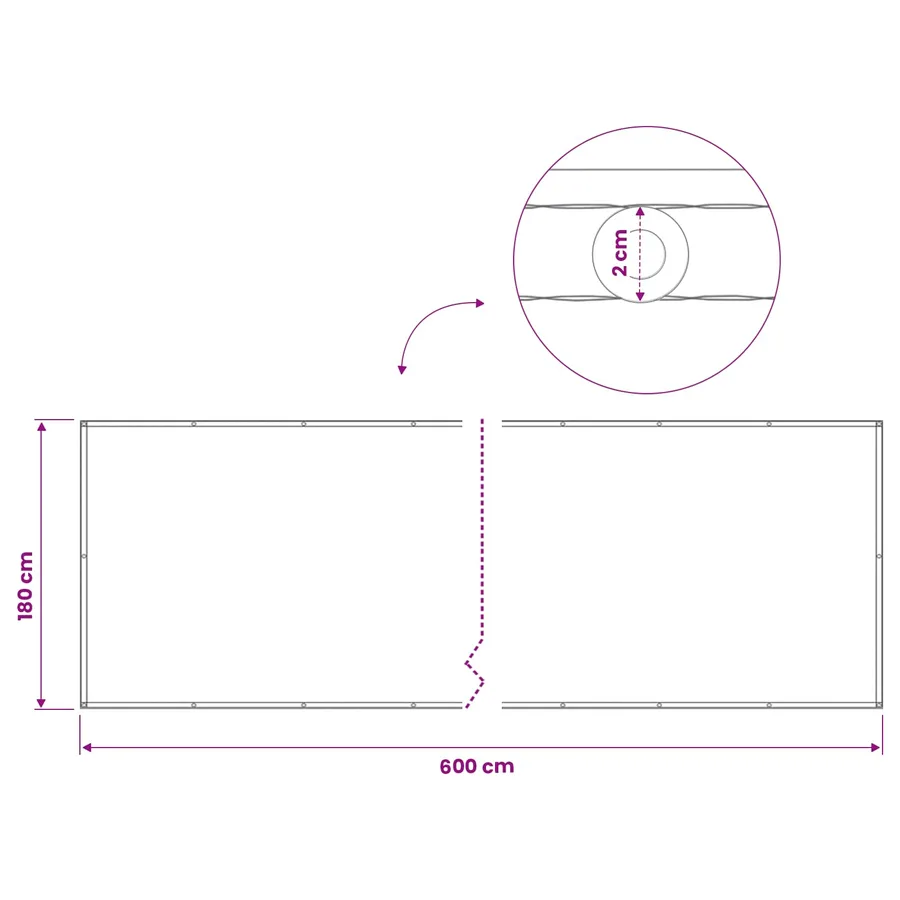 Écran de confidentialité pour balcon 180 x 600 cm - 7