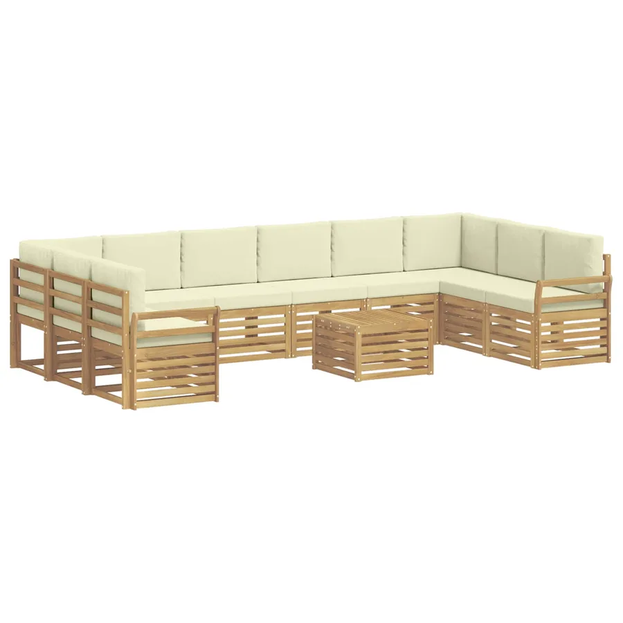 Ensemble de canapés d'extérieur 11 pcs Blanc et crème - 2