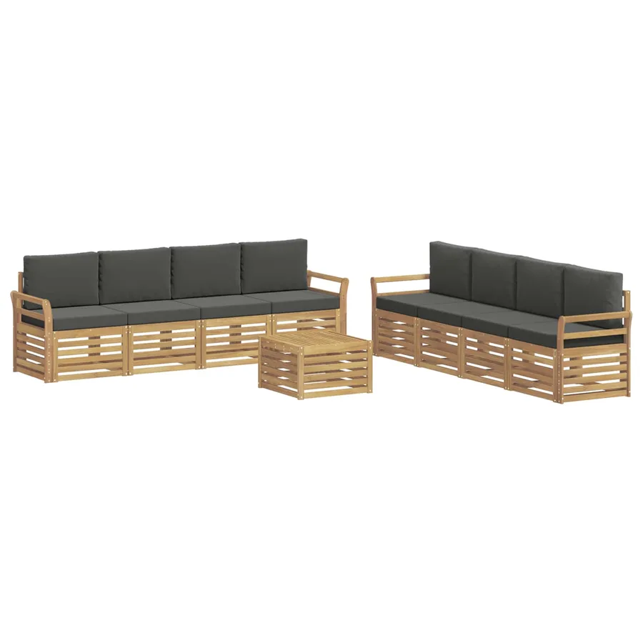 Ensembles de canapés 9 pcs Blanc et anthracite 59 x 59 x 37 cm - 2
