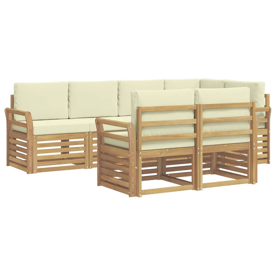 Ensemble de canapés d'extérieur 7 pcs Blanc et crème - 2